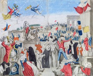 The Desperate Aristocrats Watching the Fete de la Federation on the Champs de Mars, 14th July 1790, c.1790 by French School
