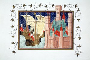 The Duke of Salisbury Arriving at Conway Castle from Ireland, Facsimile Copy from Le Prinse et Mort du Roy Richart by Jean Creton, Reprinted 19th Century