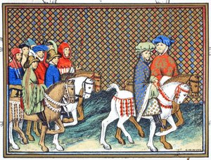 The Dukes of Exeter and Surrey Sent by Richard II from Conway Castle to Chester to Treat with the Duke of Lancaster, Facsimile Copy from Le Prinse et Mort du Roy Richart by Jean Creton, Reprinted 19th Century