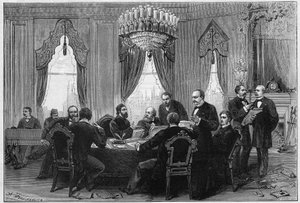 The Eastern War (1875-1878) also called the Russo-Turkish War: diplomats met at the Plenary Conference of Constantinople at the Admiraute