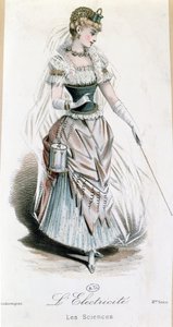 The Electricity Fairy, costume for a fancy dress ball with battery, c.1885 by French School