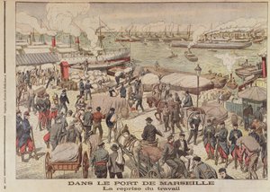 The End of the Strike in Marseille, illustration from Le Petit Journal, 23rd October 1904
