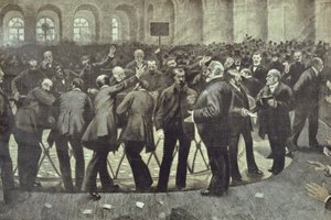 The Famous Corbeille at the Paris Bourse, c.1885 by French School