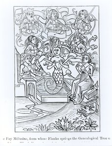 The Fay Melusine, from Whose Flanks Springs the Genealogical Tree of Kings and Emperors, Illustration from Science and Literature in the Middle Ages and Renaissance