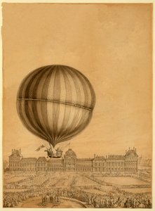 The First Manned Gas Balloon Flight, 1st December 1783 by French School