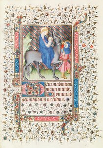 The Flight into Egypt, from the Heures dAnne de Mathefelon by French School