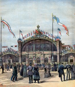 The French Exposition at Moscow (May-Oct 1892) View of the facade. Illustration for Le Petit Journal by French School
