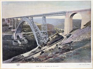 The Garabit Viaduct, built 1882-84, printed by Gillot by French School