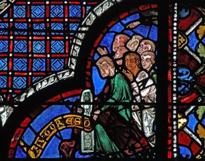 The Good Samaritan Window: Donors - Shoemakers by French School