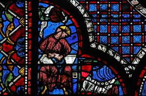 The Good Samaritan Window: The Donors - Shoemakers by French School