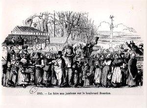 The Ham Fair on Boulevard Bourdon, Paris by French School