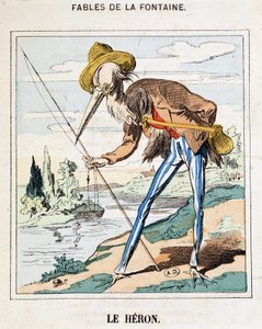 The Heron (Fables de La Fontaine) by French School