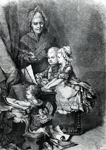 The Infant Mozart Playing the Piano by French School