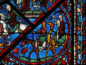 The Joseph Window: His Brothers Return from Egypt by French School