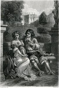 The King of France Louis XIV in the Gallant Company of Mademoiselle de la Vallière by French School