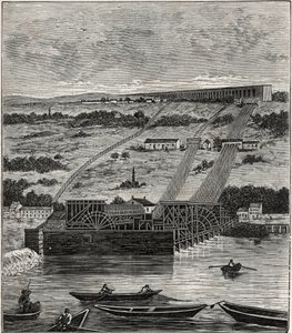 The Machine at Marly - View of the machine of the aqueduct of Marly installed in Bougival - L