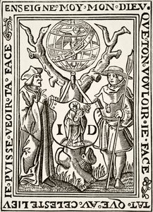 The Marque of Jehan St Denis, Parisien Bookseller, from Science and Literature in The Middle Ages by Paul Lacroix pub. London 1878 by French School