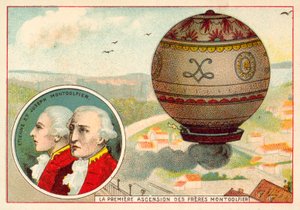 The Montgolfier Brothers First Balloon Ascent by French School