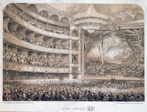 The Opera Comique in Paris, 1850-60 by French School