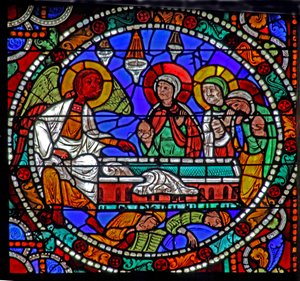 The Passion Window: Resurrection, Holy Women at the Tomb by French School