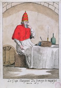 The Pope eating Roquefort cheese, 1791