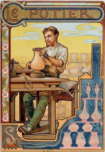 The Potter, illustration from a book on the crafts by French School