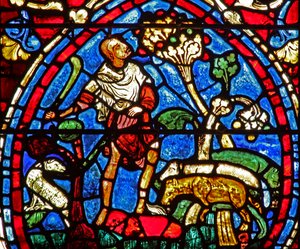 The Prodigal Son window: looks after the sheep