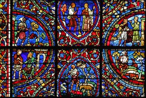 The Prodigal Son window: various scenes