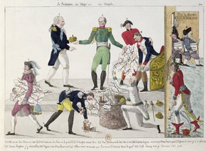 The Restoration or French Empire being divided up after Waterloo, 1815 by French School