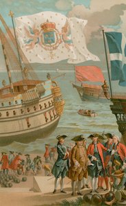 The Royal Flag, the Galley Flag, the Flag of the Merchant Navy by French School
