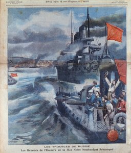 The Russian Mutiny in the Black Sea and the Bombardment of Sebastopol, illustration from Le Petit Parisien, 1905