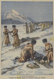 The Russo-Japanese War: Transporting Wounded Russian Soldiers on Sledges Made from Skis