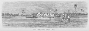 The Saint-Louis River in 1720, Senegal, illustration from 