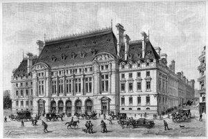 The Sorbonne renovated in 1887, from the rue des Ecoles.
