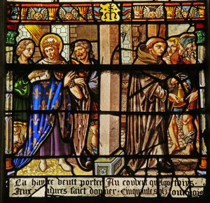 The St Louis Window: Louis Performs Penance and Gives Alms to the Monks by French School
