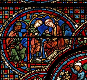 The St Lubin Window: His Father Procures a Teacher for Him by French School