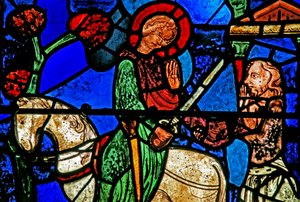 The St Martin Window: The Saint Divides His Cloak by French School