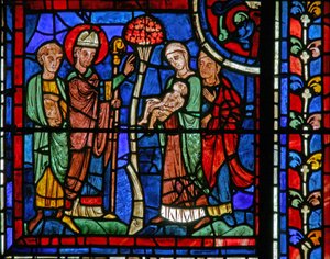The St Martin window: the saint revives a child