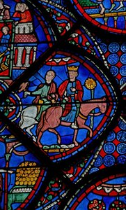 The St Thomas Window: King of India Goes Falconing by French School
