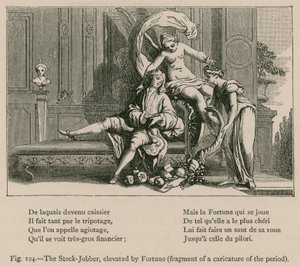 The Stock-Jobber, elevated by Fortune (Fragment of a Caricature of the Period) by French School