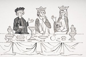 The Table of a Baron in the 13th Century, after a miniature from 