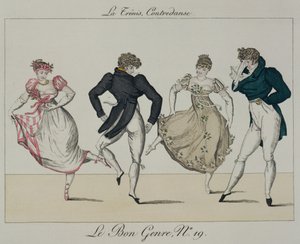 The Trenis Quadrille, plate 19 from Le Bon Genre, 1805 by French School