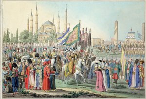 The Turkish Sultan Reviewing His Janissaries by French School