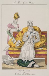 The Vapours or The Accounts Day, plate 62 from Le Bon Genre, 1813