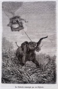 The Victoria towed by an elephant - in 