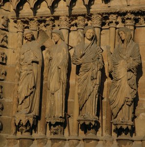 The Visitation, four jamb figures from the West Facade of the Cathedral, c.1230-40