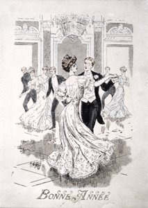 The Waltz, French New Year card by French School