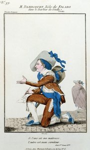 The Actor Dazincourt at the Theatre Francais in the Role of Figaro in The Barber of Seville by Pierre Augustin Caron de Beaumarchais (1732-1799)