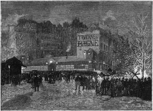 The annual festival of Montmartre and the Taverne du bagne in Paris, in 