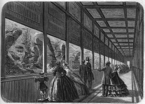 The aquarium of the Paris acclimatization garden in 1863 by French School